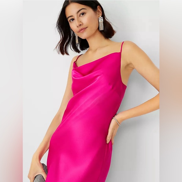 Satin Scoop Neck Slip Dress - Picture 3 of 5